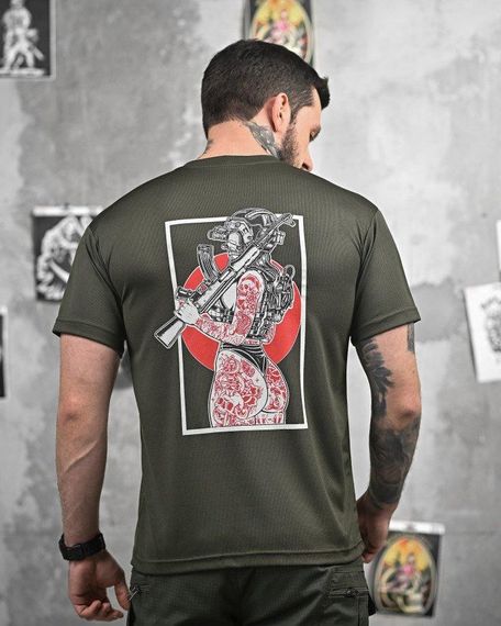 Тактична поту відводяча футболка NECRON дівчина олива ДЛ6381