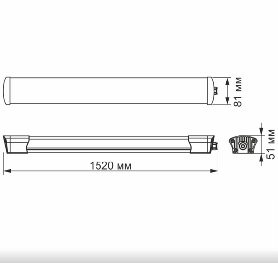 LED Світильник лінійний 50W 1,5м 5000К 220V IP65 VL-BNW-50125 Videx | Зображення 1