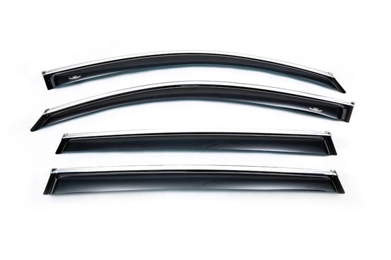 Вітровики з хром молдингом (4 шт, HIC) для Volkswagen Tiguan 2007-2016 рр | Зображення 1