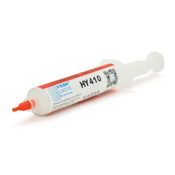 Паста термопровідна HY-410 30g, шприц, White,> 1,42W / m-K, <0.262 ° C-in² / W, -30 ° ≈280 °, В'язкість -1K cPs, OEM Q5