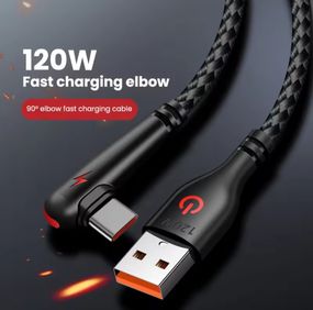 Кабель USB Type-C для быстрой зарядки Huawei Mate (1 метр), 90 градусов, чёрный