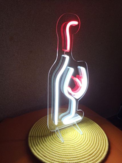 Неоновий світильник Пляшка вино бокал 300х130 acr-n000002 | Зображення 8