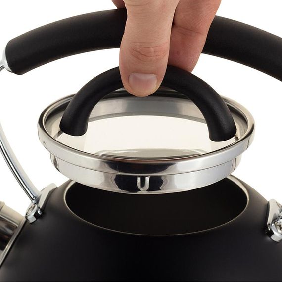 Чайник Ofenbach Magic Kettle 2.5л зі свистком та скляною кришкою, чорний | Зображення 5
