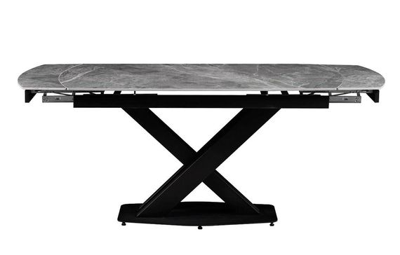 Обеденный раскладной стол Lion DT-2306, столешница керамика серая глянцевая grey glossy ceramics 12 мм, размер 140-180х80 см | Зображення 6