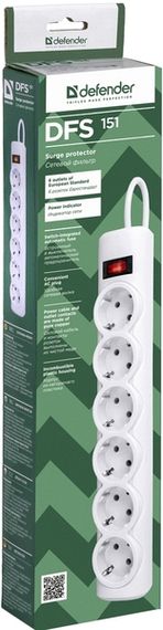 Мережевий фільтр Defender ES 1.8m 6 роз. White (99489) | Зображення 3