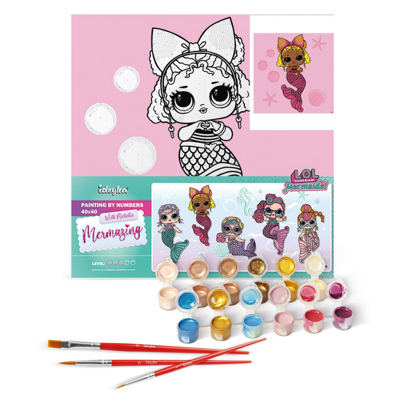Картина по номерам "L.O.L. Surprise! Mermaids Queen Bee" KHO6265, 40х40 см | Зображення 1