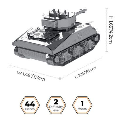 Конструктор Metal Time коллекционная модель M4 Sherman (MT070) | Зображення 1