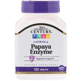 Антиоксидант 21st Century Papaya Enzyme 100 Tabs