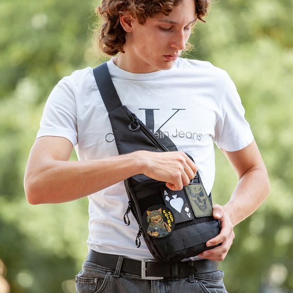 Тактична сумка на плече з кобурою, система MOLLE, патч-панель, Cordura | Зображення 6