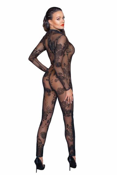Сітчастий бодістокінг Noir Handmade F237 Long tulle overall, L | Зображення 1