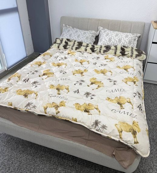Ковдра євро зимова стьобана з холофайбера Arda Camell wool 41075 195х215 см | Зображення 1