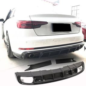 Диффузор заднего бампера (для S4 2017-2020, Карбон) для Ауди A4 B9