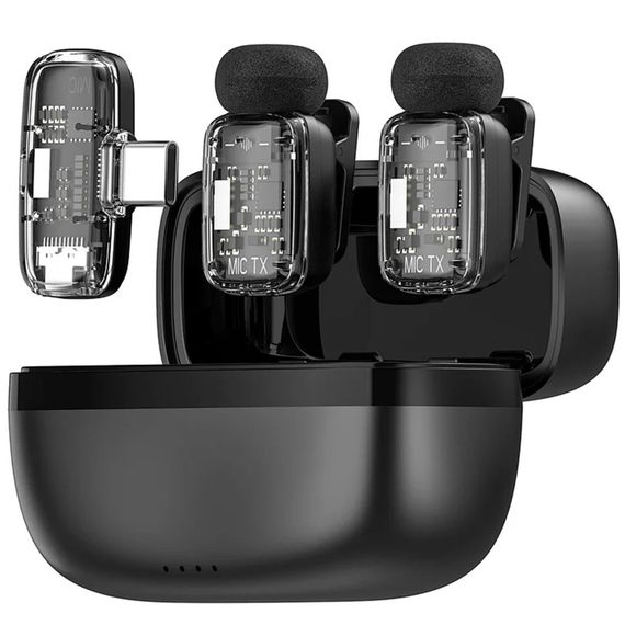 Петличный беспроводной микрофон WIWU WM008 Dual-mic ANC Type-C Black | Зображення 3