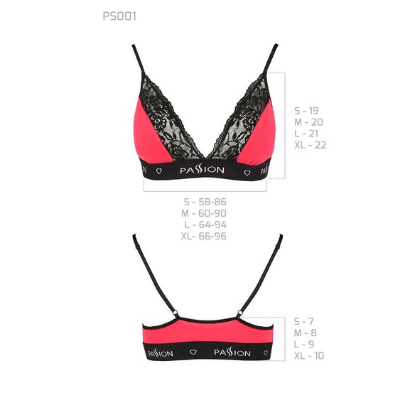 Еластичний топ з мереживом Passion TOP red-black, M | Зображення 4