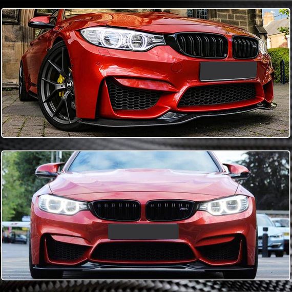 Накладка на передній бампер Lip V9 (для F82/F83, Карбон) для BMW 4 серія F-32 2012-2020 рр | Зображення 2