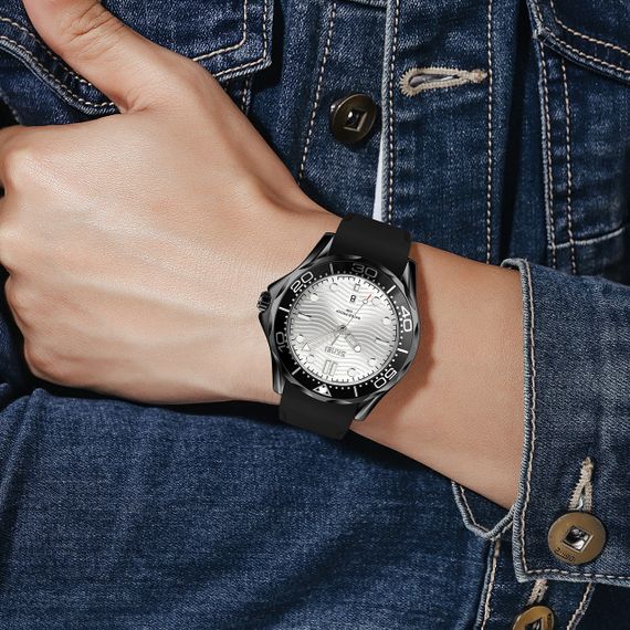 Skmei 9276PBKSI Black-Silver Silicone strap SALE | Зображення 2