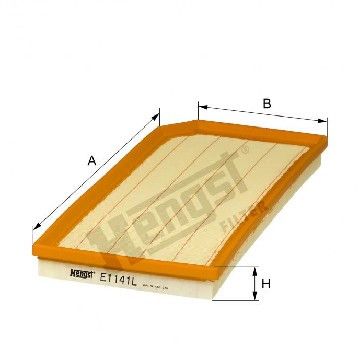 Фильтр воздушный VW Golf V/VI 2.0 TSI 06-13, Hengst, E1141L,