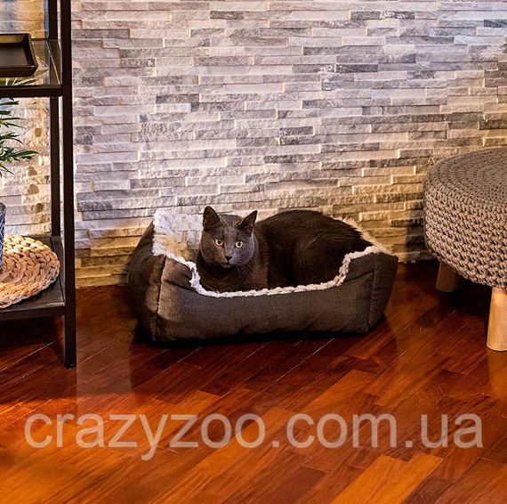 Лежак для собак и котов Ferplast Sweetie 45 с искусственным мехом серый 48x37x16 см 81064499 | Зображення 7