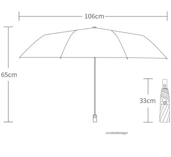 Парасолька реверсивна з рефлекторною смугою, повний автомат, бежева | Зображення 3