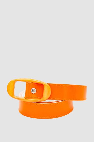 Ремінь жіночий лаковий 196R55TOW1, колір Помаранчевий