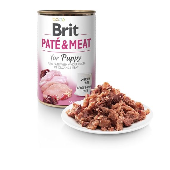 Корм вологий Brit Care Pate and Meat для цуценят з куркою та індичкою 400 г | Зображення 3