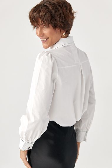 Класична сорочка з краваткою - молочний цвет, ONE SIZE (є розміри) | Зображення 1