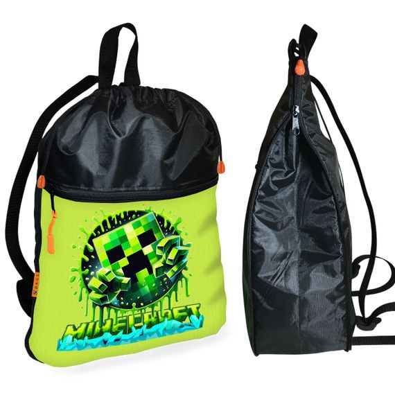 Школьный рюкзак детский Minecraft + Сумка для обуви спортивной формы рюкзак-мешок  для мальчика (01731) | Зображення 1