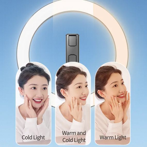 Кільцева LED-лампа для селфі Usams US-ZB323 10-inch Fill Light 1200mAh Black | Зображення 2