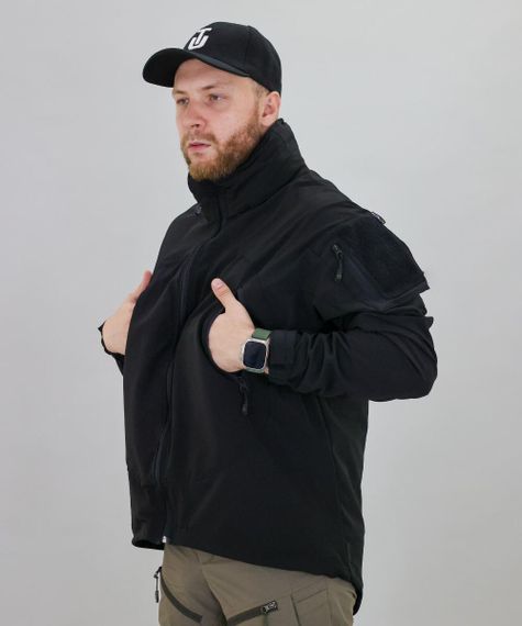 Тактична куртка ULTIMATUM Level 5 4Wstretch Чорна, чоловіча полегшена водонепроникна куртка з капюшоном | Зображення 1