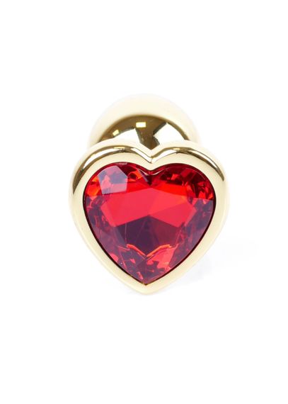 Анальна пробка - Jewellery Gold Heart Plug Red | Зображення 2