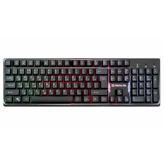 Клавіатура REAL-EL 7011 Comfort Backlit Black | Зображення 1