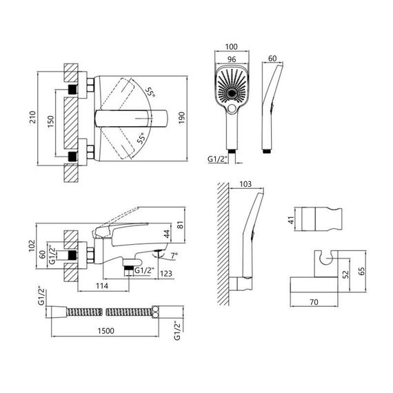 Смеситель для ванны Qtap Tern (c душевым гарнитуром) QTTER259CRM47586 Chrome | Зображення 1