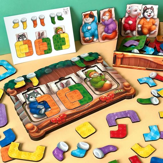 Деревянный сортер "Животные в кроватке" PSD302 (ПСД302) | Зображення 6