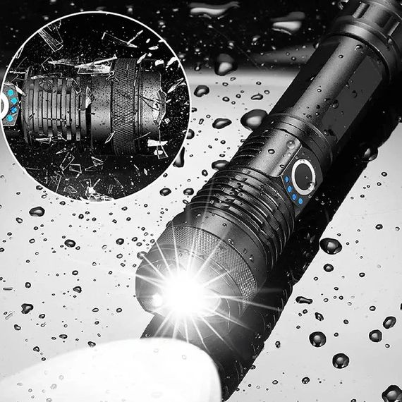 Потужний тактичний ліхтар USB 1500Lm до 1200 м ZOOM XPRO BLX71-P90 (234566288_270) | Зображення 2