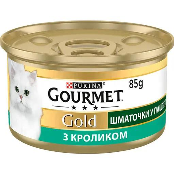 Вологий корм Purina GOURMET GOLD для дорослих котів, паштет із кроликом 85г