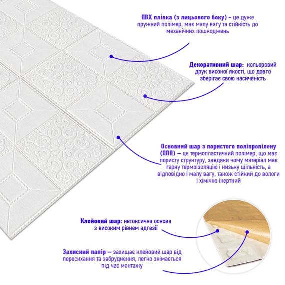 Самоклеюча 3D панель фігури в рулоні 2800x700x3мм (R114-3) SW-00000873 | Зображення 2