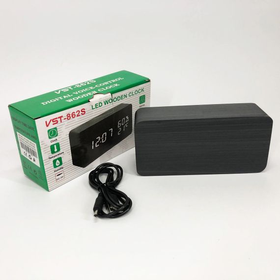 Маленький настільний годинник, Електронний годинник з цифровим дисплеєм з функцією вологості BC-38 | Зображення 4