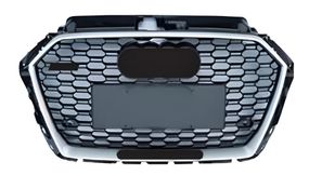 Передня решітка RS-style (2016-2020, чорно-сіра з хромом) для Ауди A3 рр