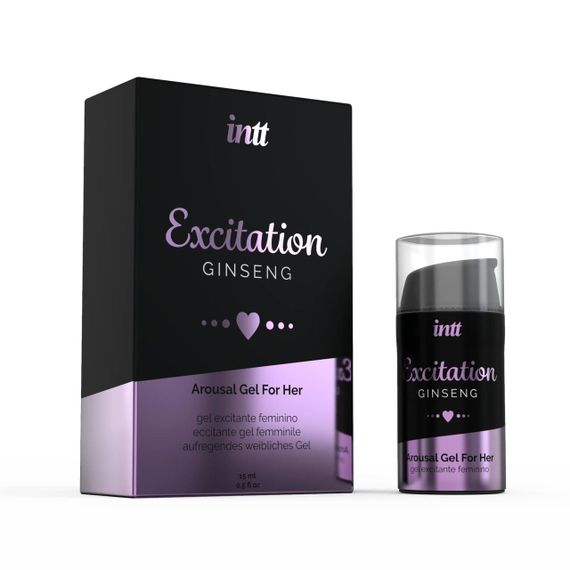 Возбуждающий гель Intt Excitation (15 мл) с экстрактом женьшеня, с эффектом вибрации sexstyle