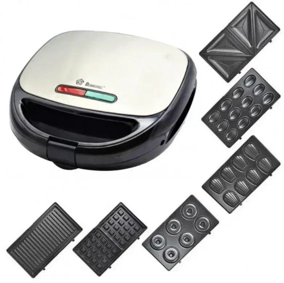 Бутербродниця мультимейкер гриль 6 в 1 Domotec MS 7706 1000 вт
