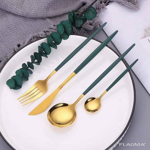 Набор столовых приборов Kitchen зелёный | Зображення 4