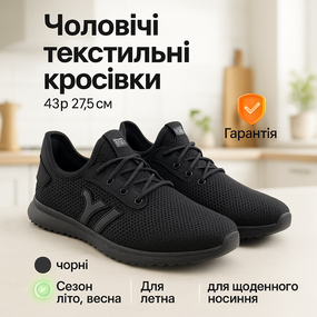 Спортивні кросівки чоловічі літні, Літні кросівки для чоловіків Чоловічі літо чорні QM-29