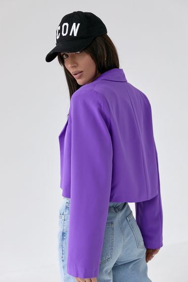 Жакет укороченного фасона без пуговиц QU STYLE - фиолетовый цвет, XS/S (есть размеры) | Зображення 1