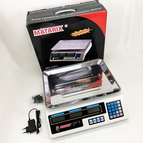 Ваги торговельні MATARIX MX-410A 50 кг електронні з калькулятором 220 В | Зображення 8
