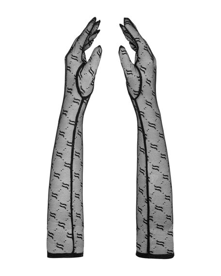 Довгі сітчасті рукавички Obsessive Obsessivia gloves black O/S, чорні | Зображення 1