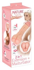 Насадка+мастурбатор - Nature Skin 2 in 1 Extension+Masturbator (+5 см) sexstyle