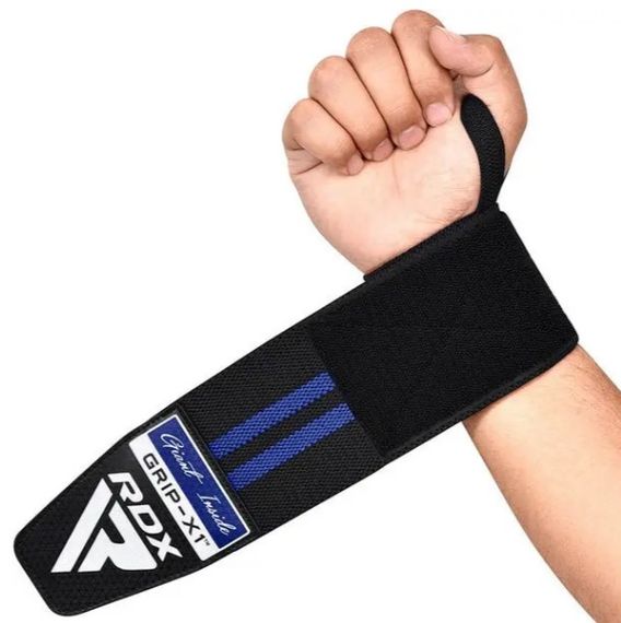 Бинти для зап'ясть (кистьові бинти) RDX GYM WRIST WRAP R11 BLACK/ BLUE (WAH-WR11BU) | Зображення 1