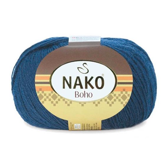 Шкарпеткова пряжа Nako Boho, синій 10093