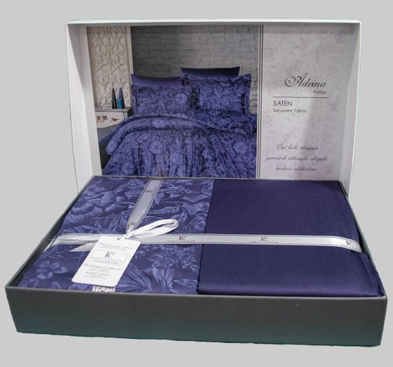Постільна білизна First Choice Cotton Satin 200*220 Advina Indigo Євро | Зображення 1