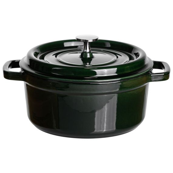 Кокотниця чавунна емальована 2,5 л, малахіт HP-FLG-9 green